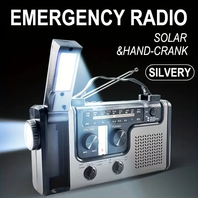 Solar Hand Crank Emergency Radio with Flashlight