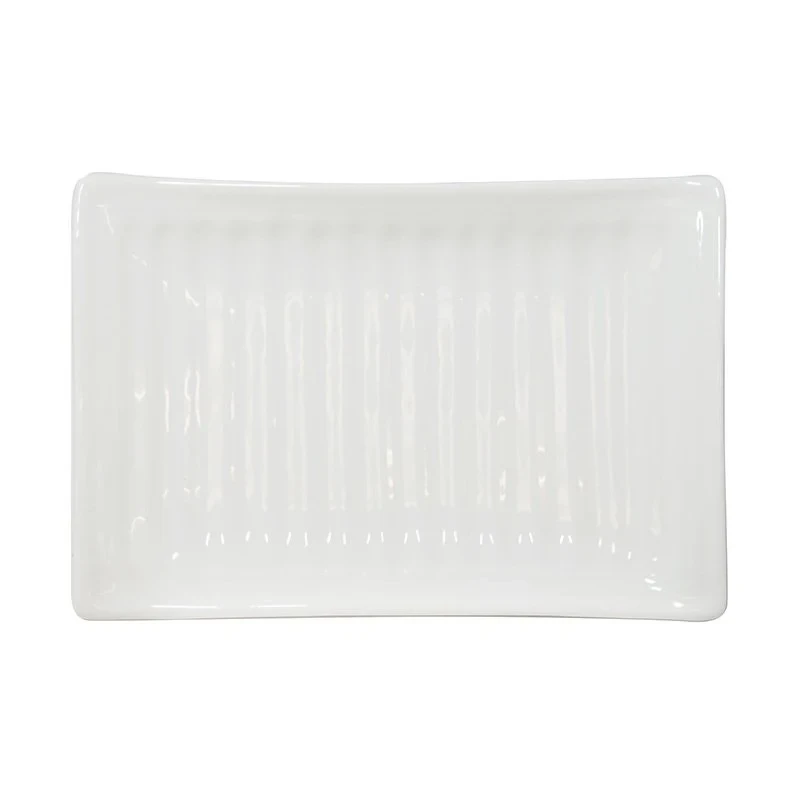 Crockery Rectangular Plate Ribbed 7"