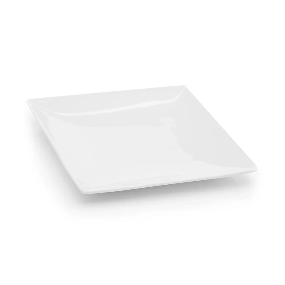 Crockery Square Flat Platter White 8"