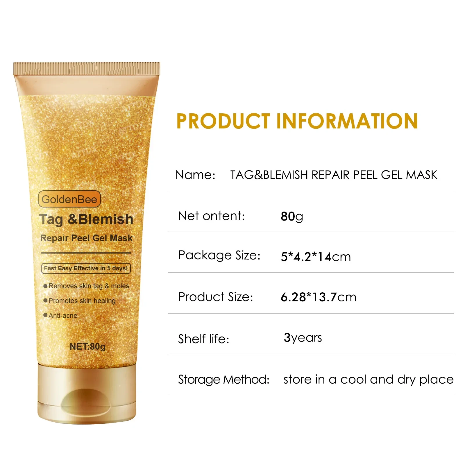 Non-standard Gold Foil Tear And Pull Gel Mask