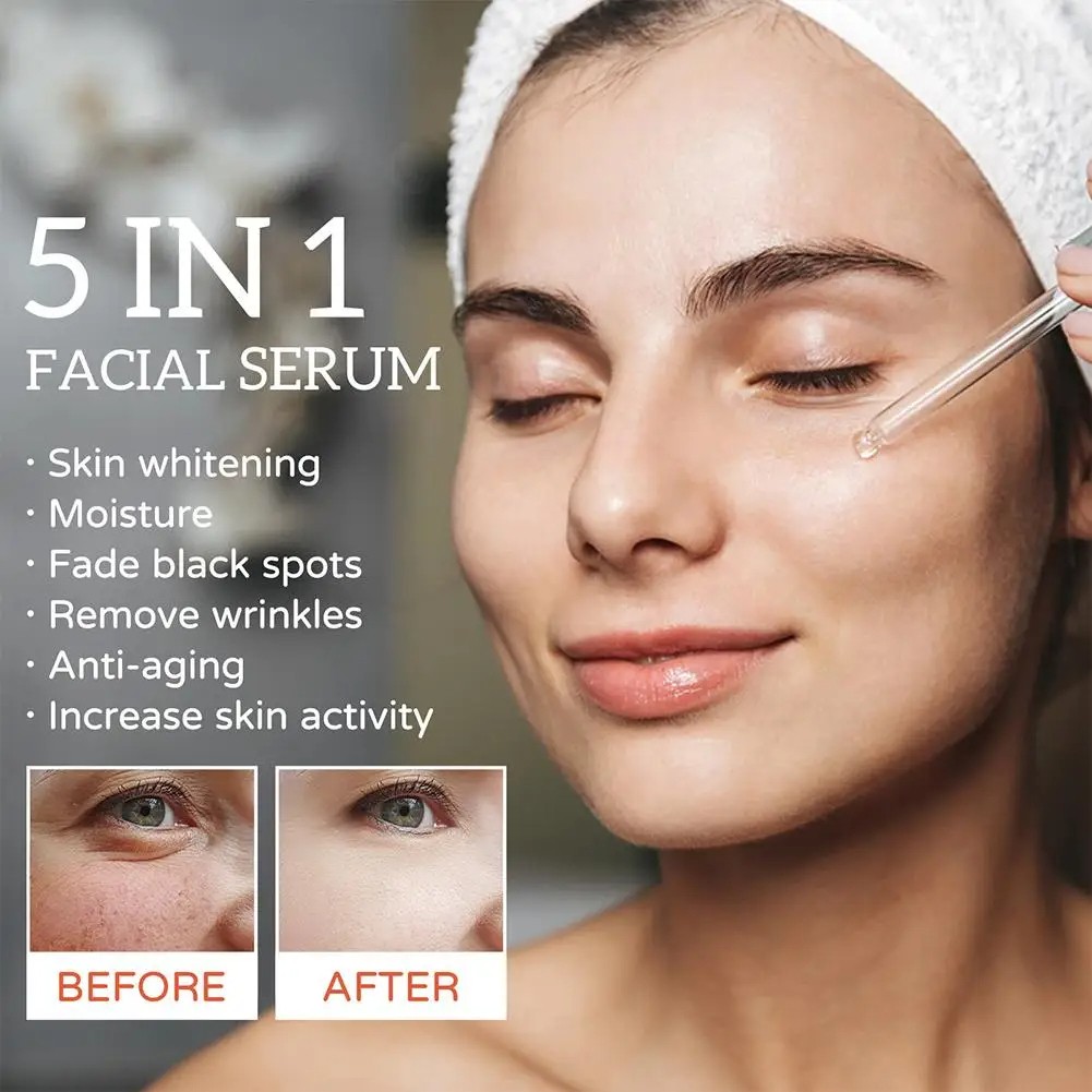 5 In 1 Face Serum 30% Vitamin C - Moisturizing, Whitening, Anti-Wrinkle, Anti-Aging