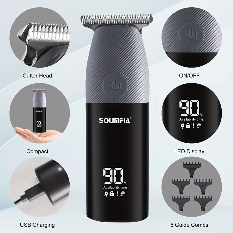 Portable Mini Electric Hair Clipper LCD Digital Display