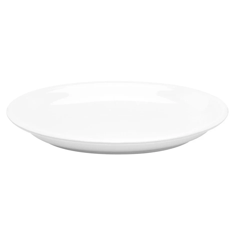 Crockery Plate Oval Deep White 15"