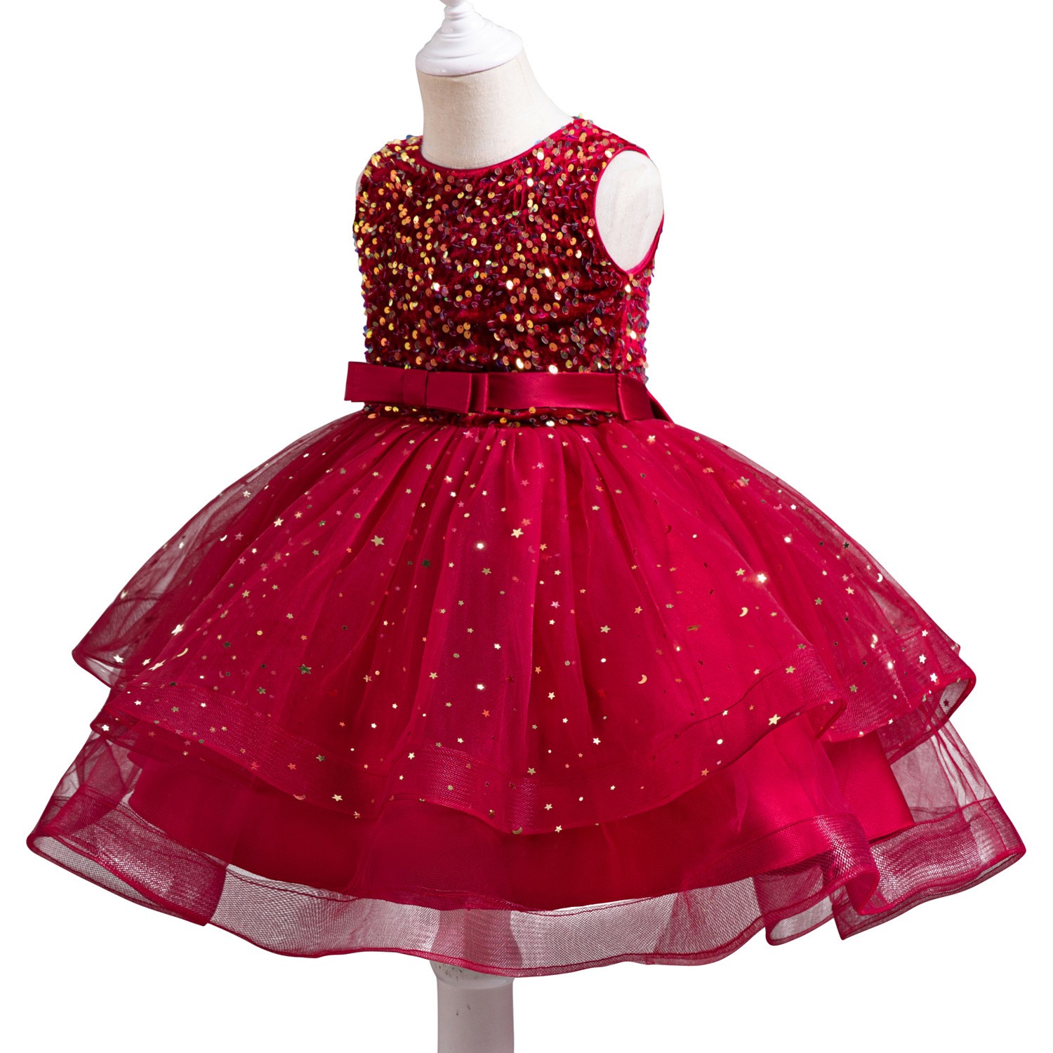 Princess Flower Girl Sequined Pettiskirt Girl Dress