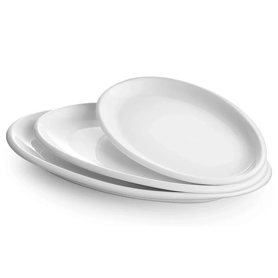 Crockery Plate Oval White 10"