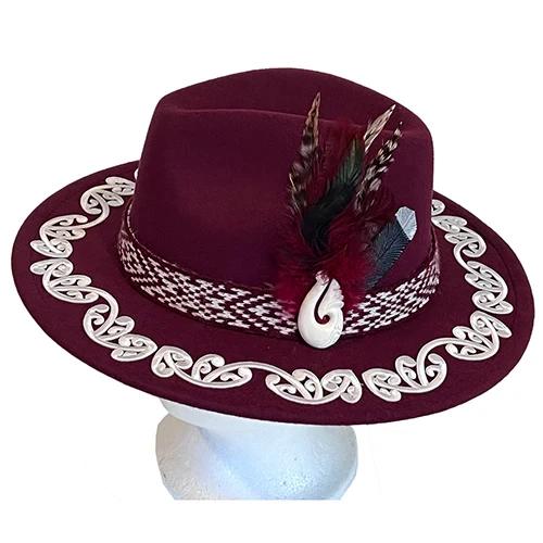Ptae - Maroon Fedora Felt Hat