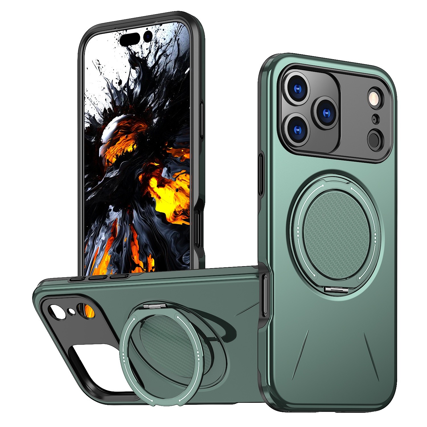 Suitable For 17Pro Phone Case Rotating Damping Magnetic Bracket Two-in-one
