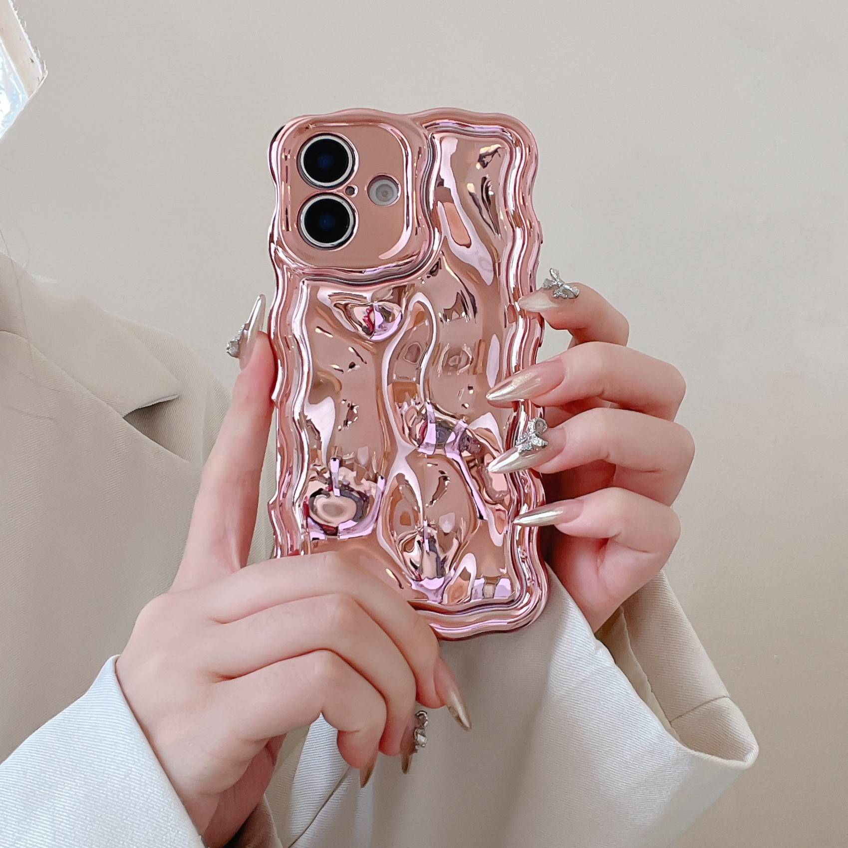 Ins Niche Water Ripple For 17pro Max Phone Case