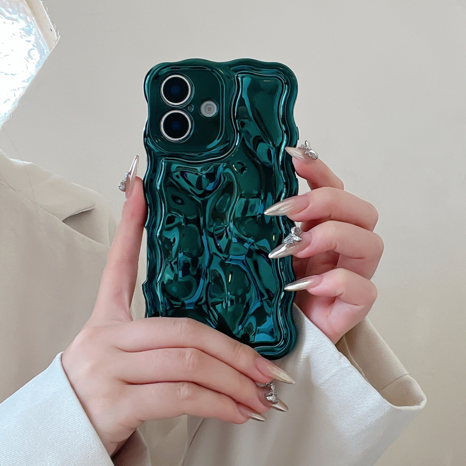 Ins Niche Water Ripple For 17pro Max Phone Case