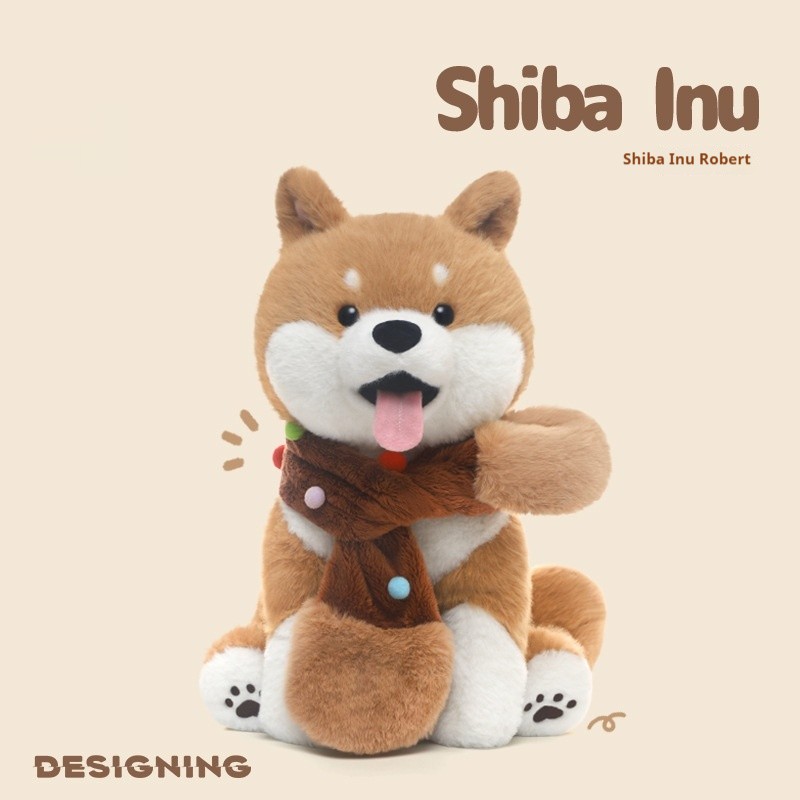 Shiba Inu Robert Dog Plush Toy Figurine Doll