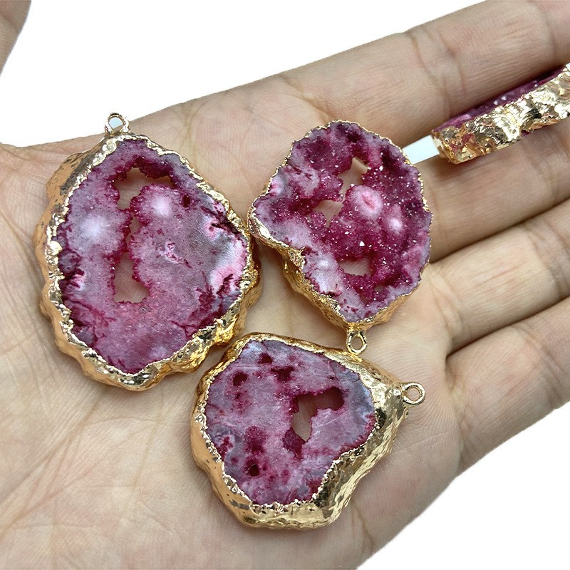 Rough Stone Ornament Irregular Accessories Slice Pendant
