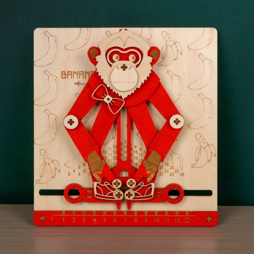 Monkey Wooden Mechanical Model Movable Assembled Children's Educational Toys