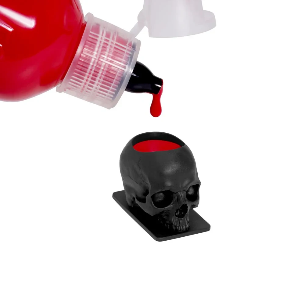 Skull Shaped Disposable Tattoo Ink Cups With Base Black