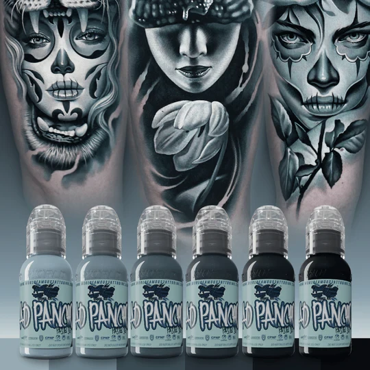 A.D Pancho Pastel Grey Set  World Famous Tattoo Ink  Pick Size