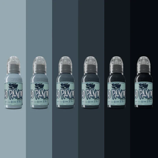 A.D Pancho Pastel Grey Set  World Famous Tattoo Ink  Pick Size