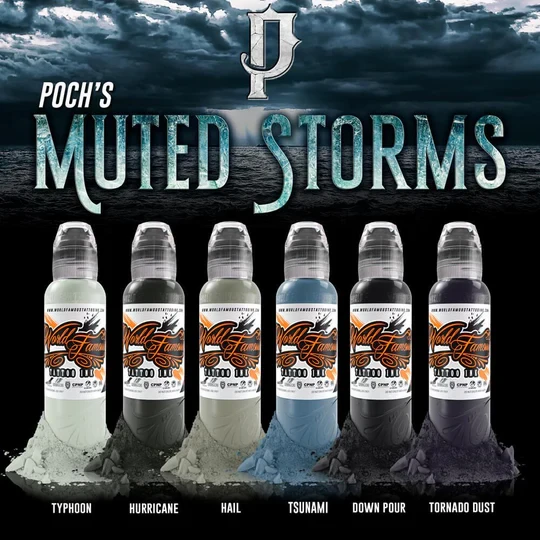 Pochs  Muted Storms Set  World Famous Tattoo Ink  Pick Size