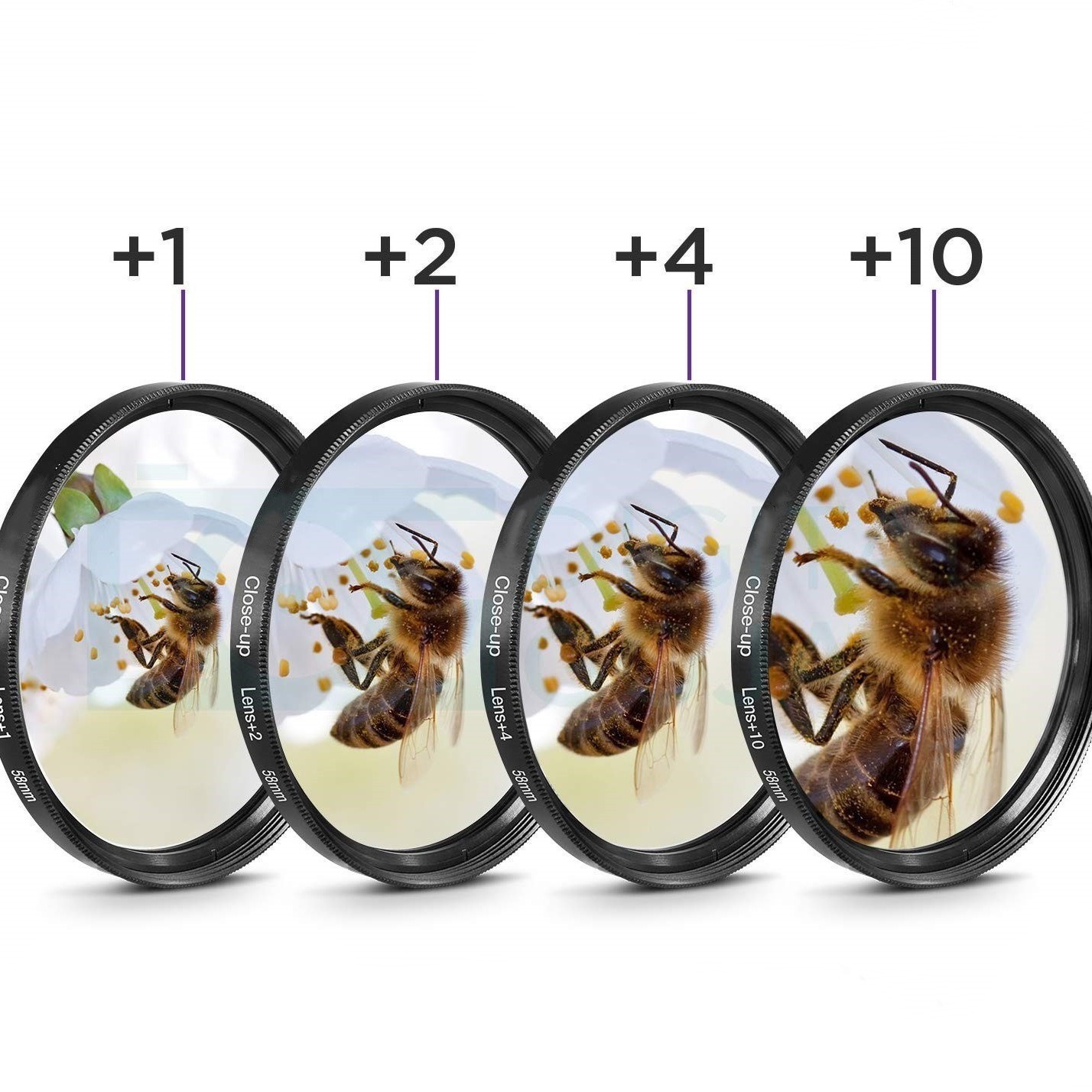 Close-up Lenses Four-piece Set Close Shot Sharp Tool With Nylon Bag