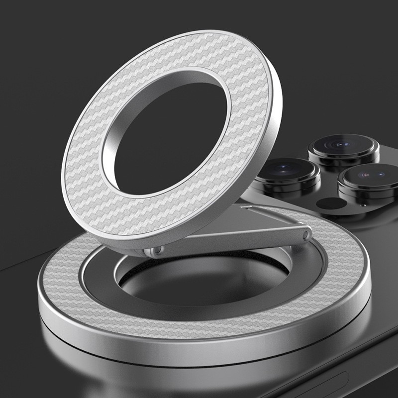 360 Degrees Rotating Car Folding Double-sided Magnetic Fastened Ring Mobile Phone Holder