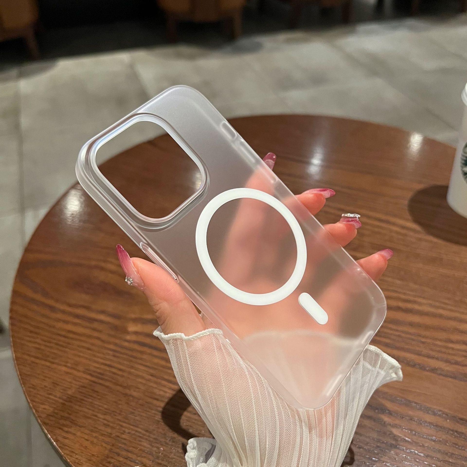 Ice Mist Magnetic Suction Phone Case Ultra-thin PC Translucent