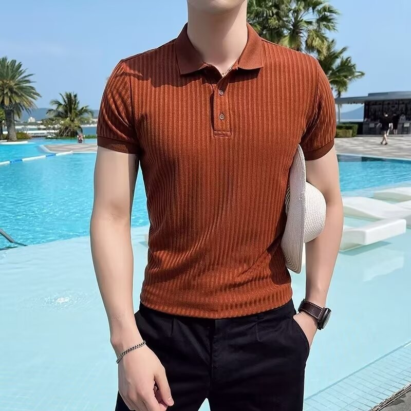 Summer Men's Lapel Casual Men's Top