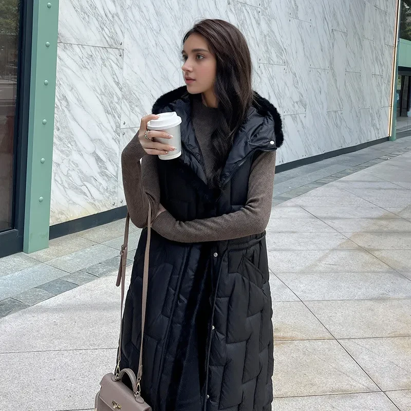 Black Vest Womens Long