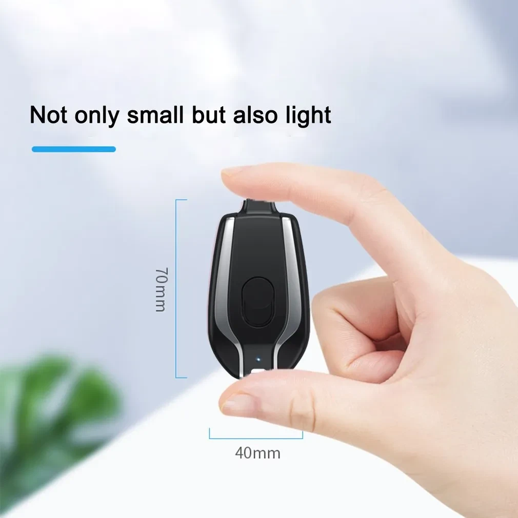 1500mAh USB-C/Type-C Keychain Portable Charger