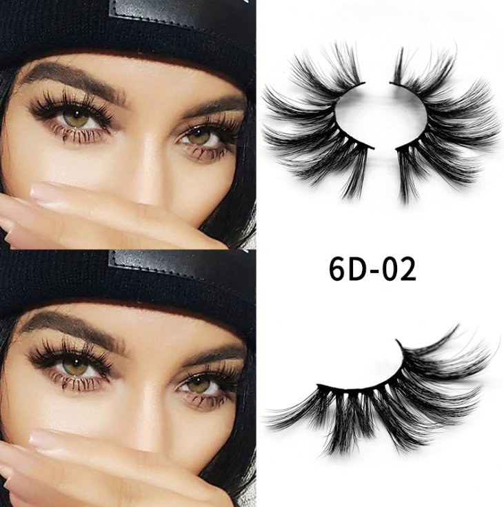 Nethong 25mm Mink False Eye Lashes 6D Three-Dimensional Messy Cross-Eye Lashes Europe and The United States Cross-Border for Eye Lashes