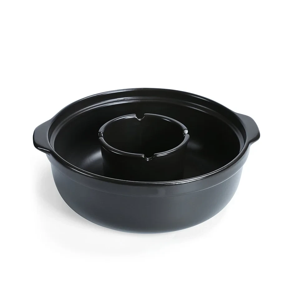 Clay Hot Pot with Centerpiece Black 16"