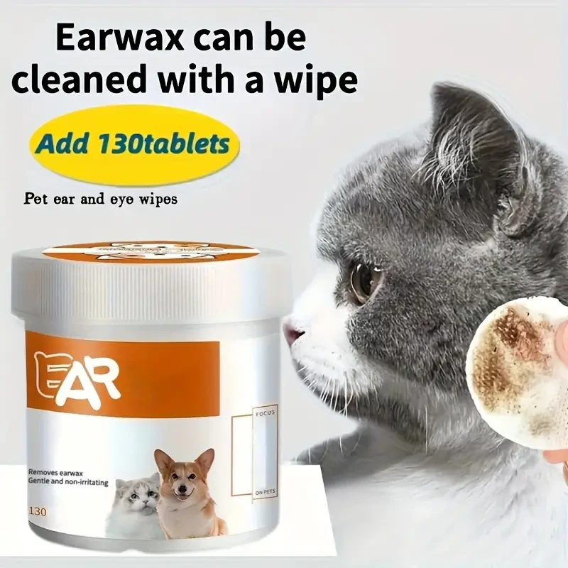 Extra Volume 130pcs Pet Cleaning Cat and Dog Universal Eye and Ear Wipes