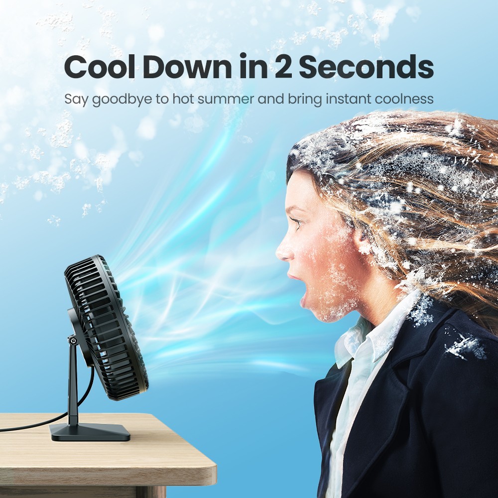 GAIATOP Desk Fan Portable USB Fan with 4 Speeds and Ultra-Quiet Cooling