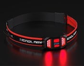 230Wide-Angle Headlamp Flashlight with Red Taillight 3 Light Modes Lightweight