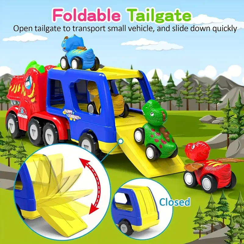 5-in-1 Dinosaur Truck Toy Set for Youngsters