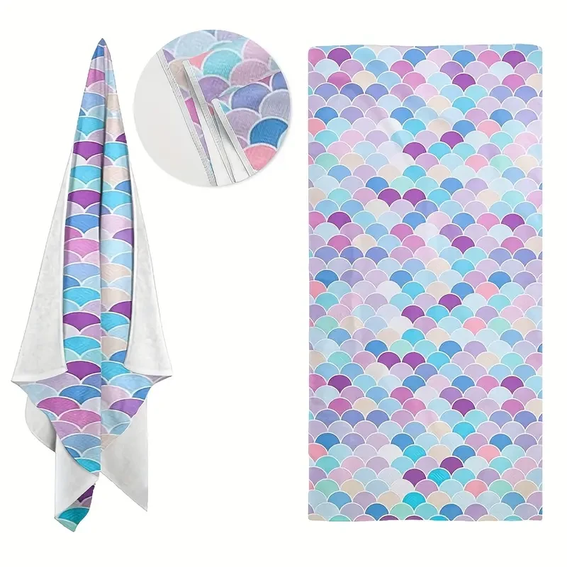 Ultra-Fine Microfiber Beach Towel, Oversized Pool Towel with Quick-Dry And Sand-Free Features, Perfect for Camping with Excellent Absorbency, Soft, Breathable, And Lightweight.