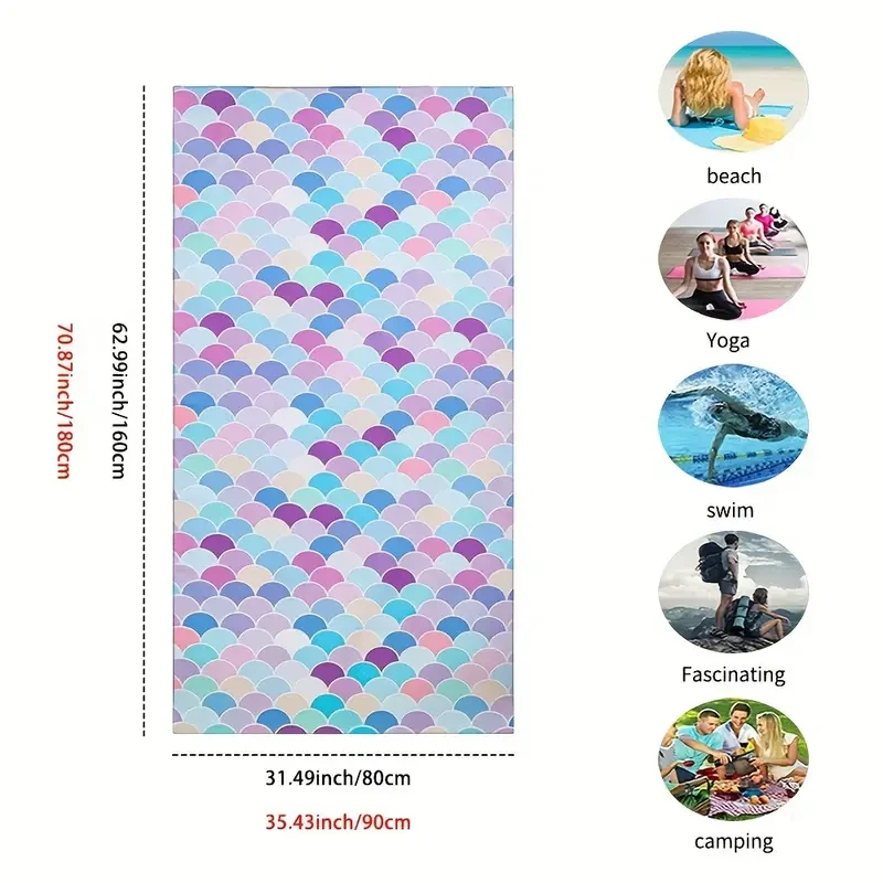 Ultra-Fine Microfiber Beach Towel, Oversized Pool Towel with Quick-Dry And Sand-Free Features, Perfect for Camping with Excellent Absorbency, Soft, Breathable, And Lightweight.