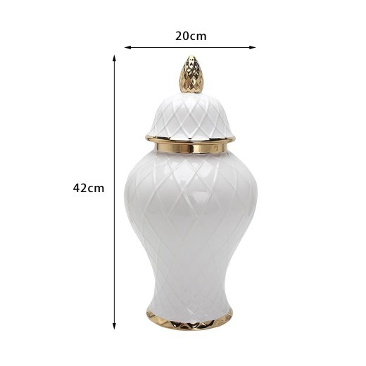 Light Luxury Ceramic Gold Vase Ornaments