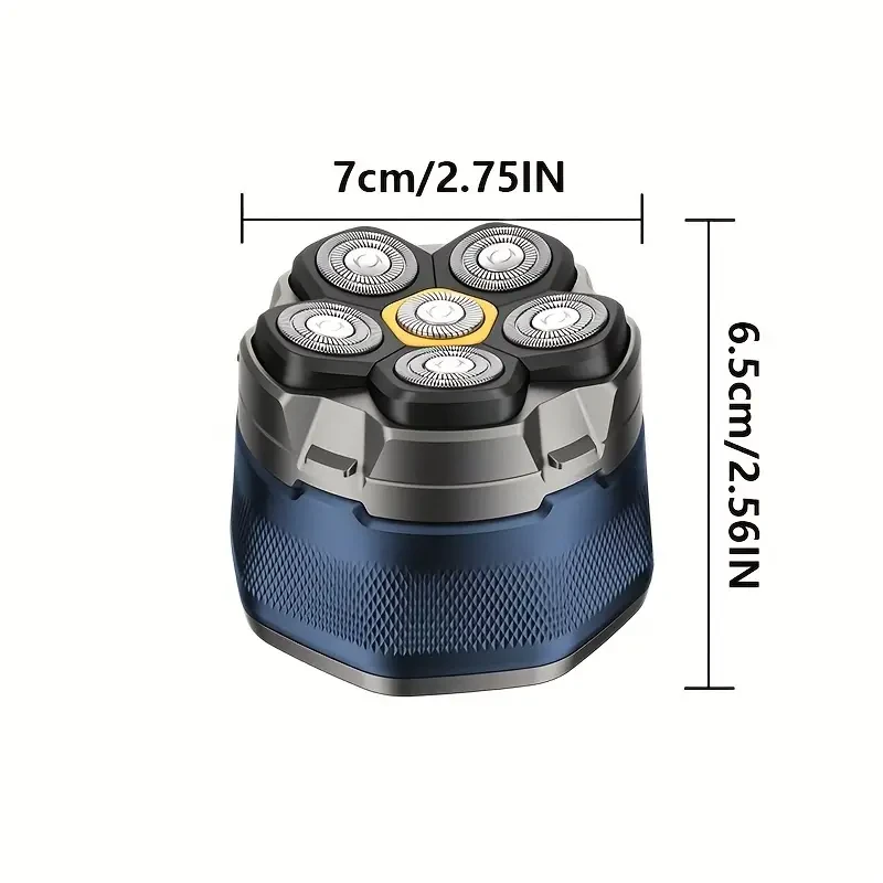 USB Rechargeable Men's Electric Shaver with Floating Blade Head - Wet/Dry, 6-Speed, High Power, Long Battery Life