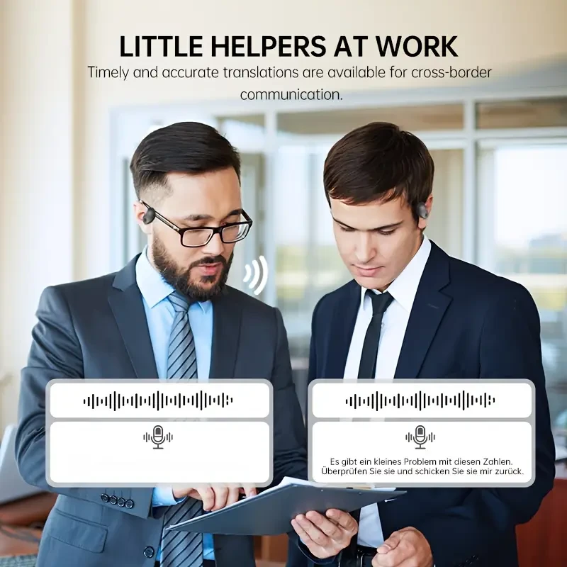 New Xiaoyejue AI Translation Wireless Hanging Headset - Multi-language Support, Intelligent Dual Microphone Mute, Touch Operation, Compatible with Mobile Phones, Very Suitable for Travel, Socializing, Studying, Sports - Adult Movies and Game Themes