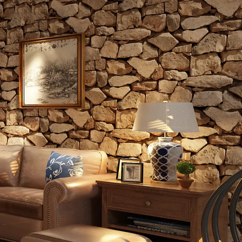 Raised Textured Brick Wallpaper