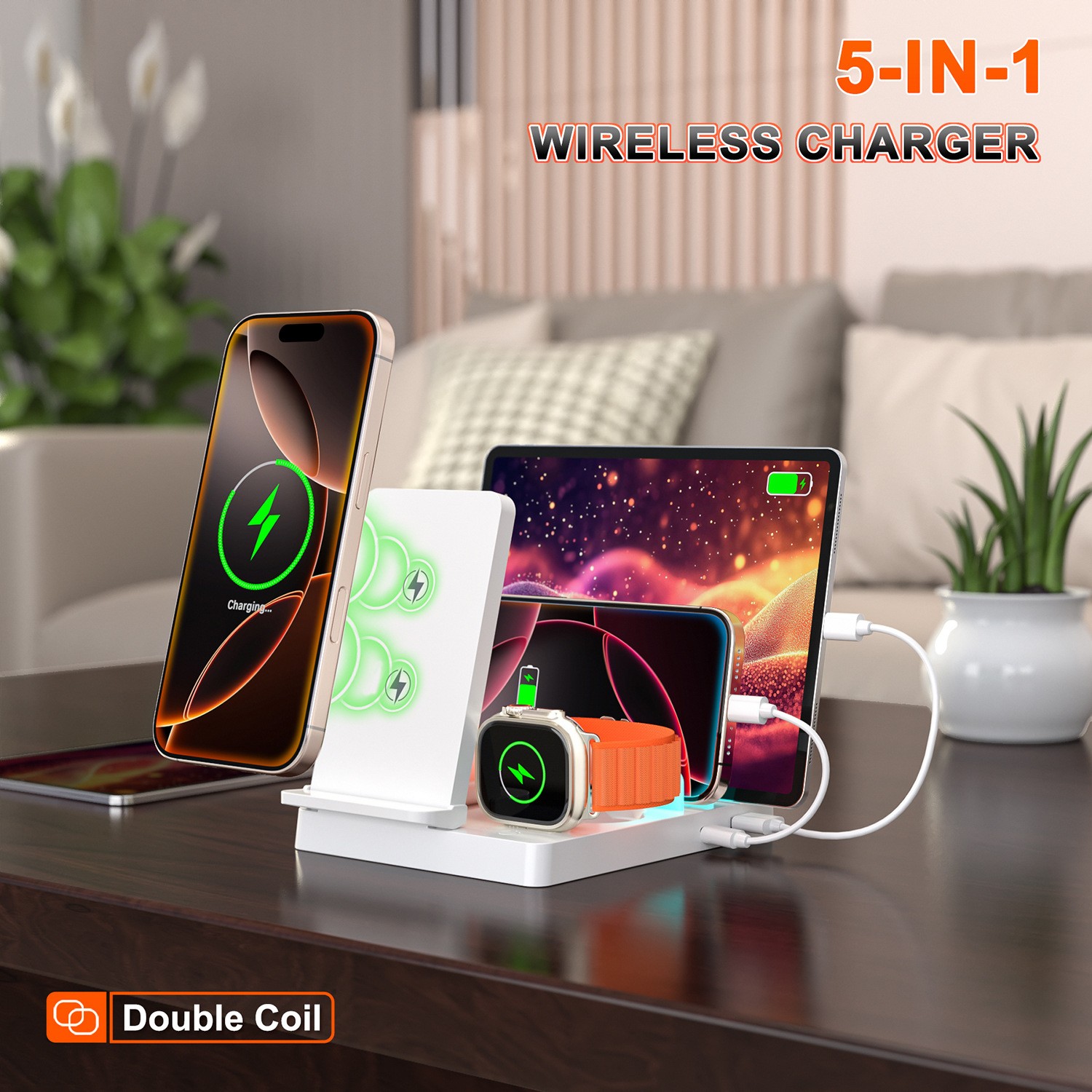 New Five-in-one Desktop Multi-function Magnetic Charger