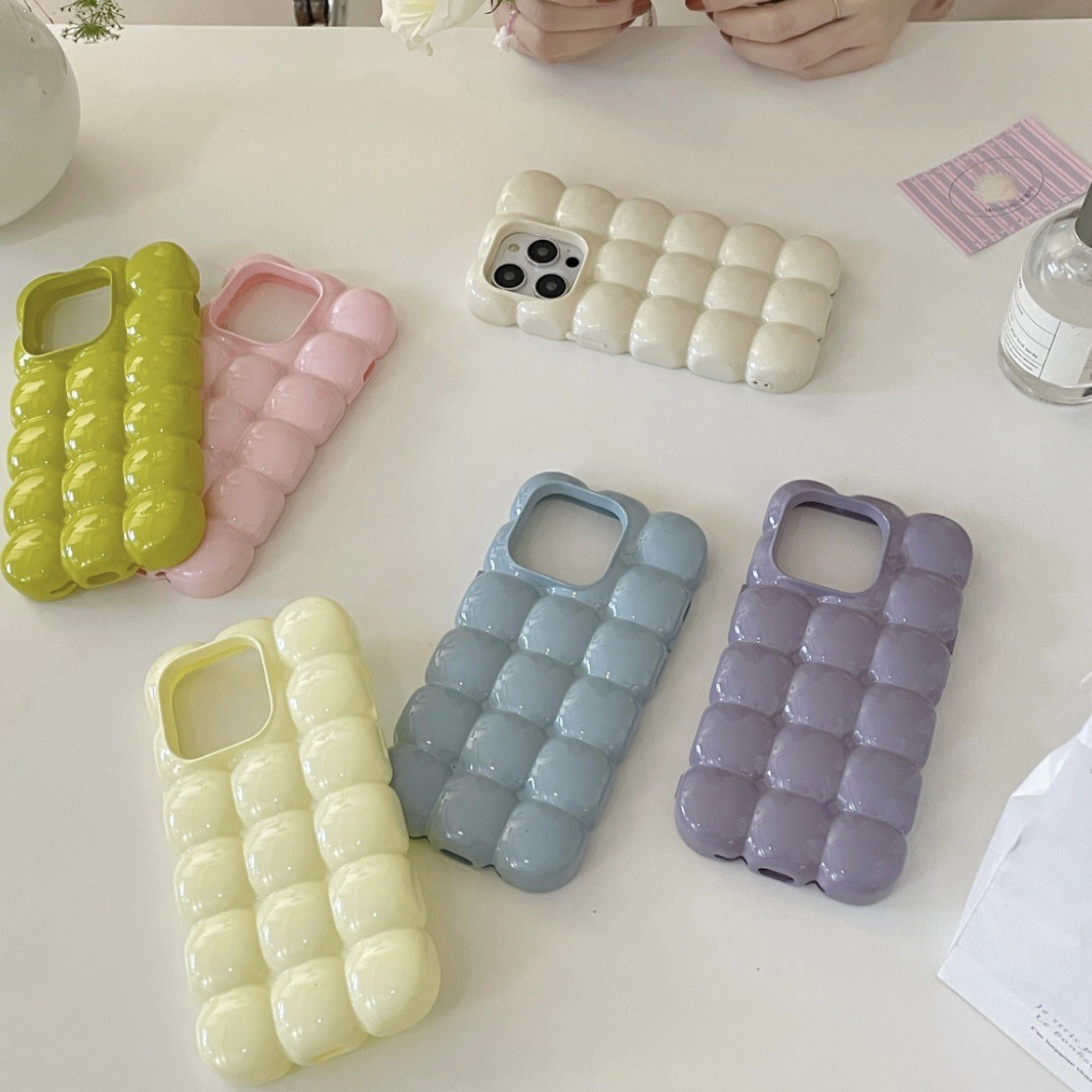 Solid Color Macarons Egg Waffle Phone Case