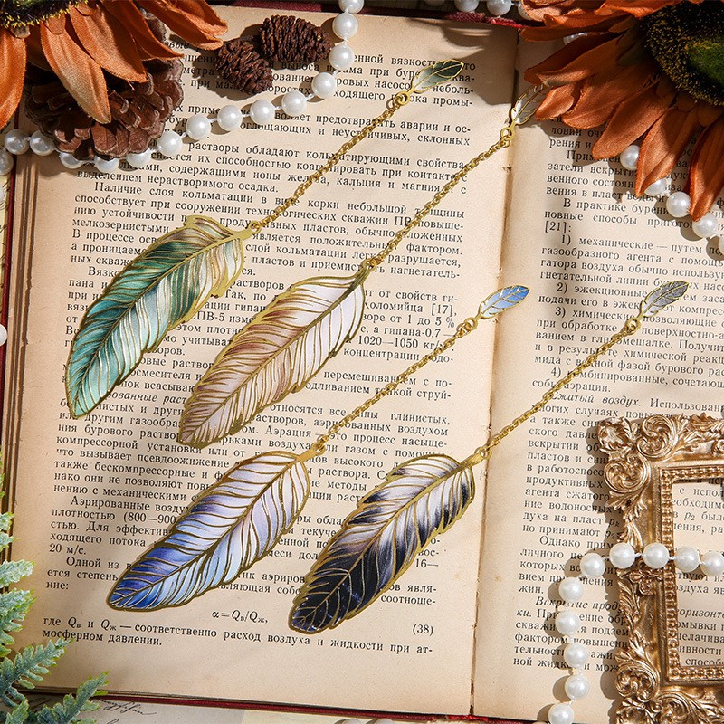 Classical Chinese Style Cultural And Creative Feather Bookmark