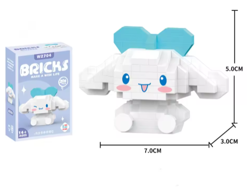 Hello Kitty Building Block Sanrio Anime Figure Kuromi Assembled Toys Decorative Ornament Model My Melody Children's Puzzle Gifts