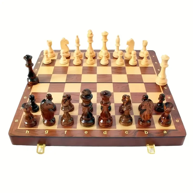 38.1cm X 38.1cm (15" X 15") Chess Solid Wood Large Premium Folding Set