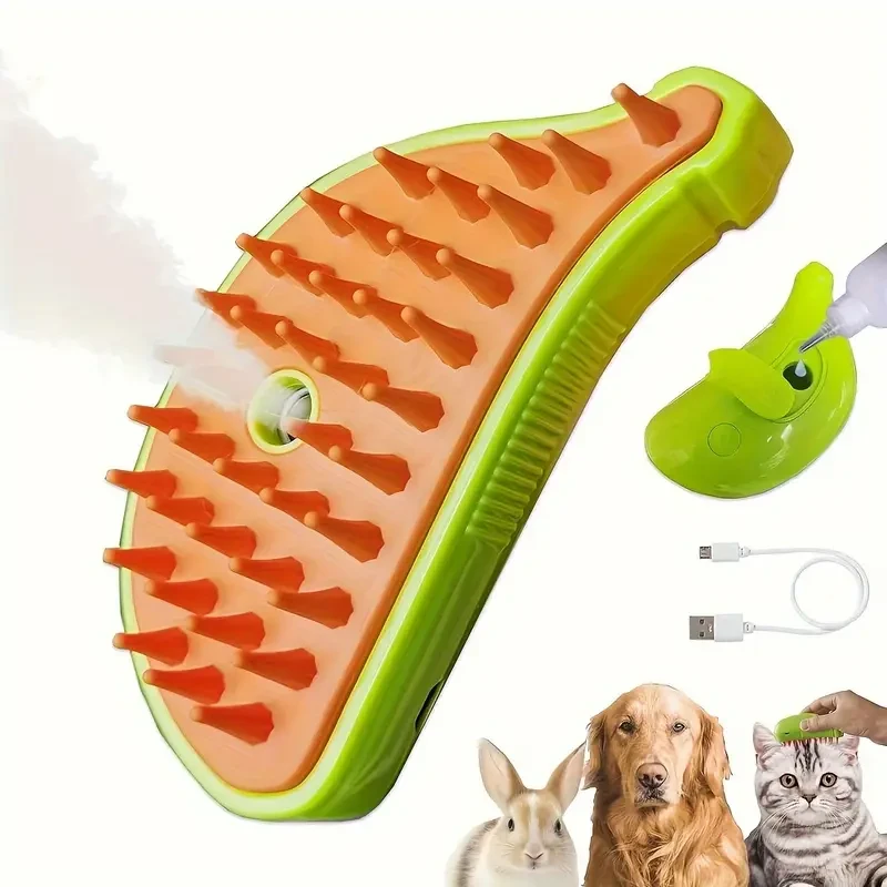 Self-Cleaning Steam Cat Brush Pet Hair Removal Comb for Cats and Dogs