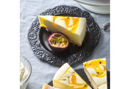 Cheesecake Peach Passionfruit Pre Cut Portions 25cm