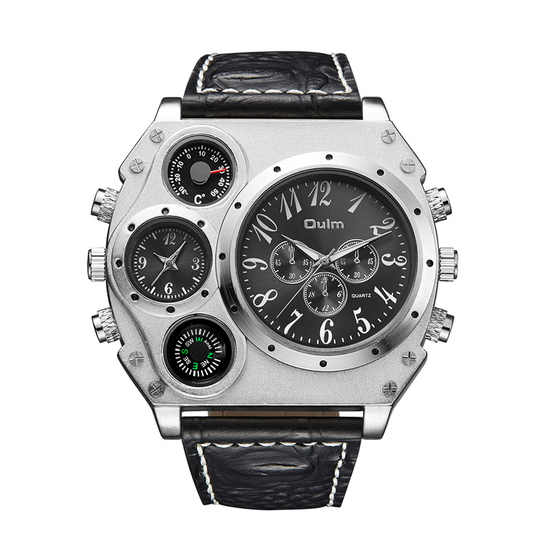 Dual time zone quartz watch for menv