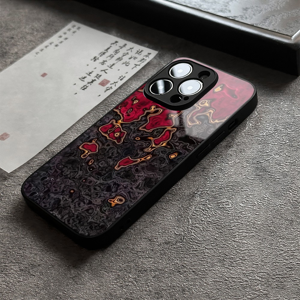 Niche Dark Lava Glass Shell Mobile Phone Protective Case