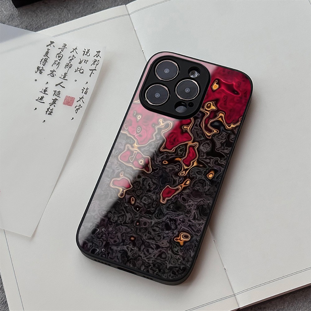 Niche Dark Lava Glass Shell Mobile Phone Protective Case