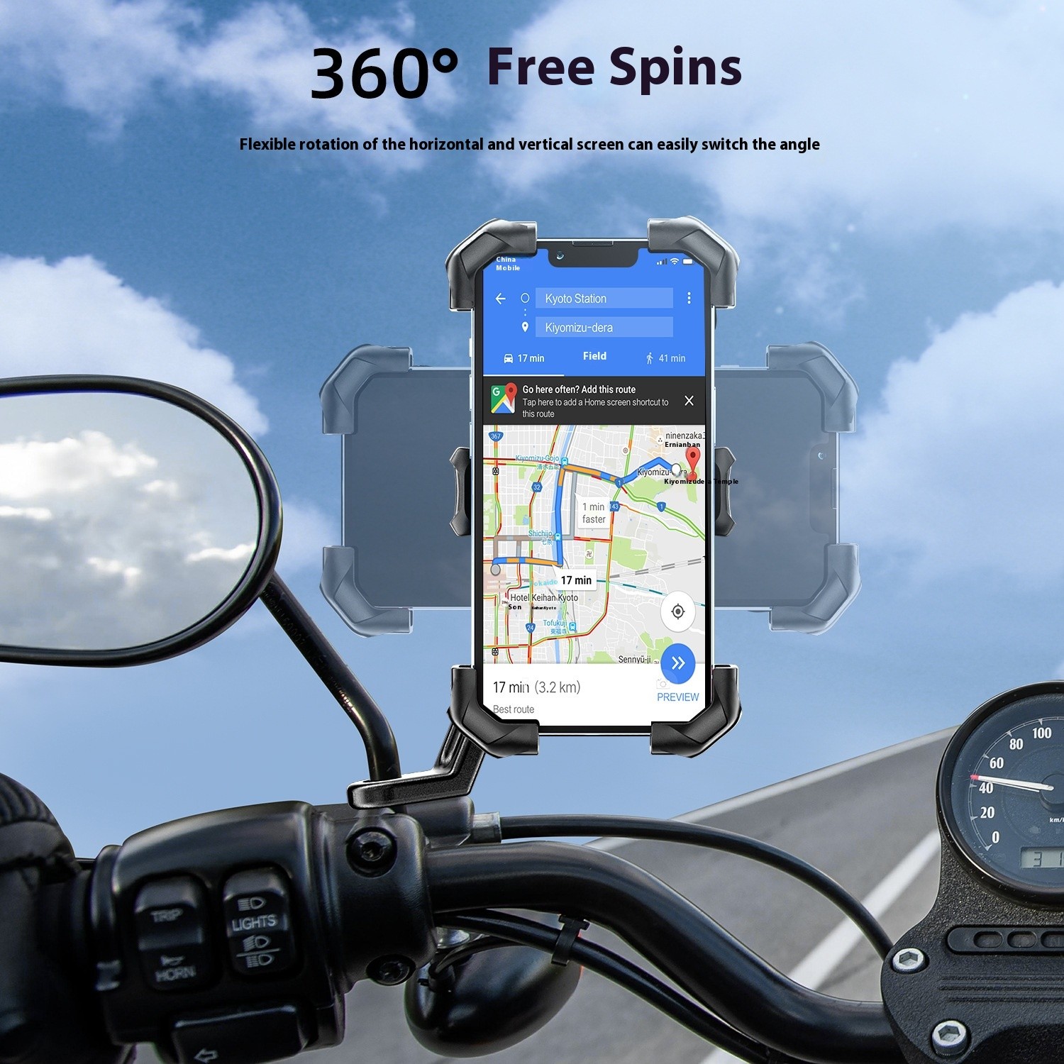 Outdoor Bicycle Fixed Mobile Phone Bracket Universal