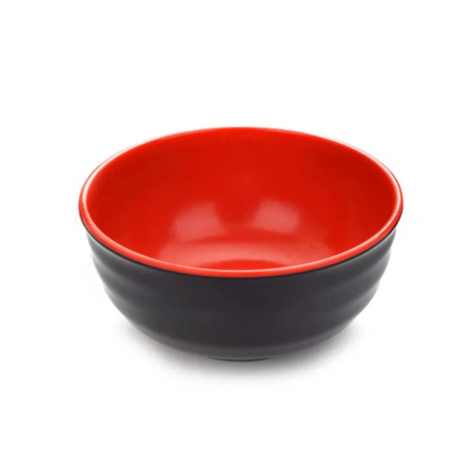Melamine Bowl Deep Rib Red/Black 17.1cmx8cm